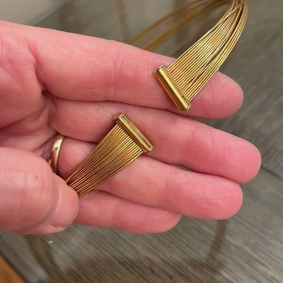 Vintage Multiple Gold-tone wire Collar Necklace - Picture 6 of 15